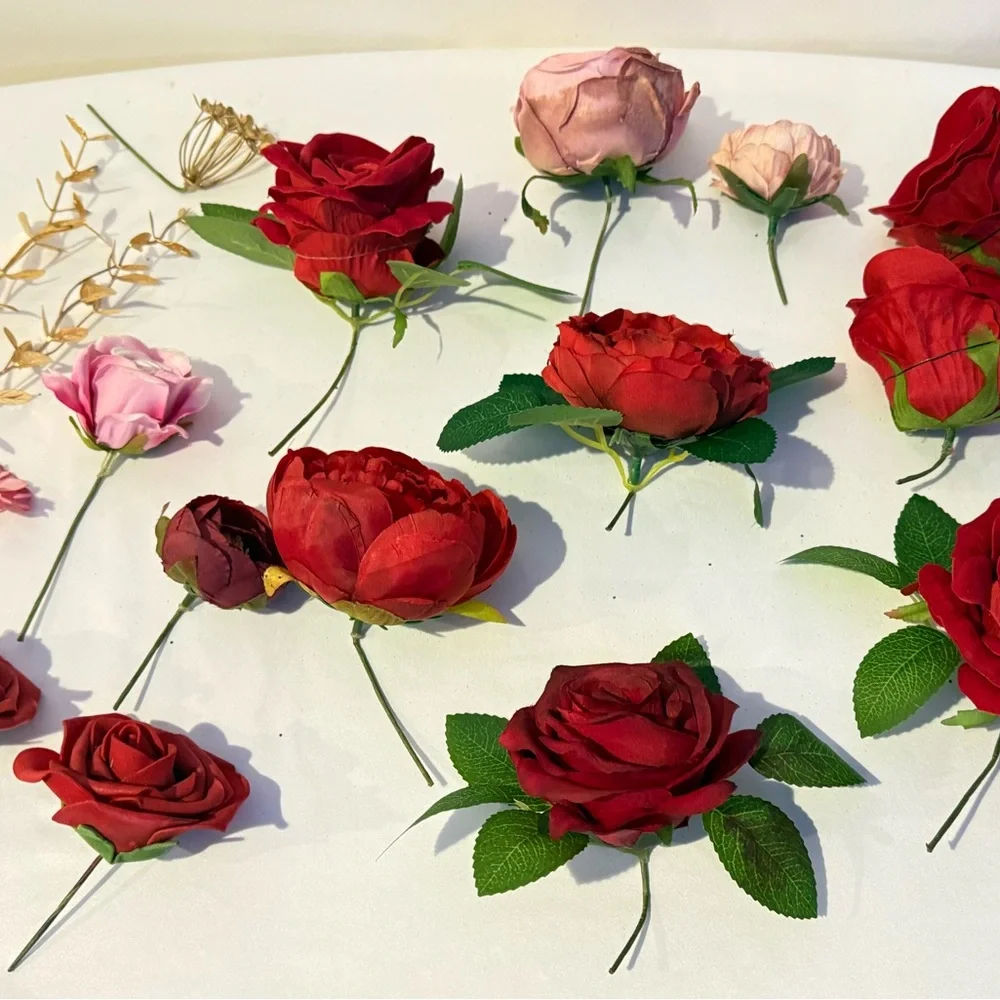 17 PCS Artificial Flowers Combo Fake Flowers for DIY.